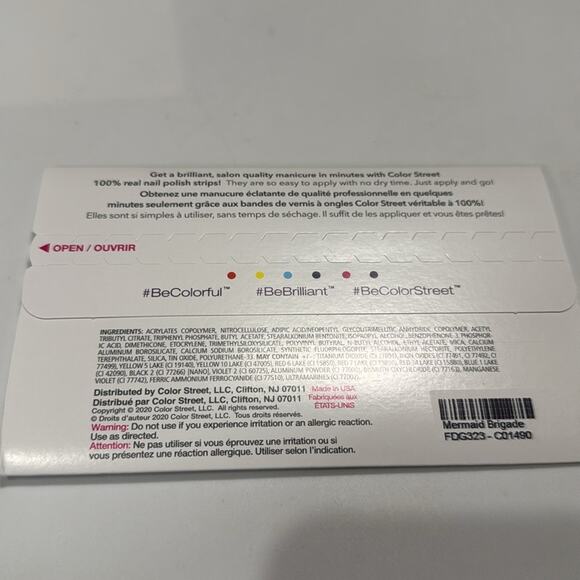 NWT Color Street "MERMAID BRIGADE" Turquoise Glitter Nail Strips - Picture 3 of 4